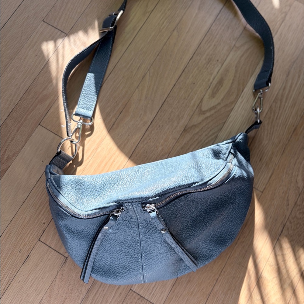 Stylish Blue Leather Crossbody/sling Bag